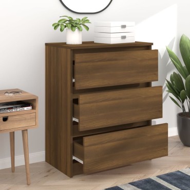 vidaXL Συρταριέρα Καφέ Δρυς 60x35x76cm Επεξεργασμένο Ξύλο 1 τεμ.