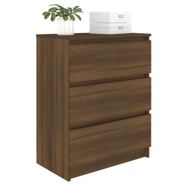 vidaXL Συρταριέρα Καφέ Δρυς 60x35x76cm Επεξεργασμένο Ξύλο 1 τεμ.