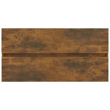 vidaXL Ντουλάπι Νιπτήρα Καπνιστή Δρυς 90x38,5x45cm Επεξεργασμένο Ξύλο 1 τεμ.