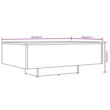 vidaXL Τραπεζάκι Σαλονιού Καπνιστή Δρυς 85x55x31cm Επεξεργασμένο Ξύλο 1 τεμ.