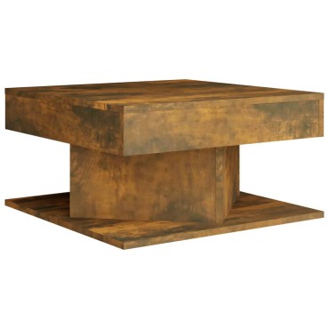 vidaXL Τραπεζάκι Σαλονιού Καπνιστή Δρυς 57x57x30cm Επεξεργασμένο Ξύλο 1 τεμ.