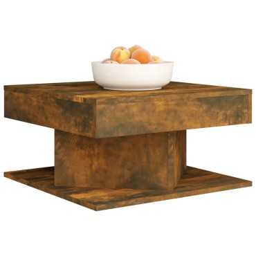 vidaXL Τραπεζάκι Σαλονιού Καπνιστή Δρυς 57x57x30cm Επεξεργασμένο Ξύλο 1 τεμ.