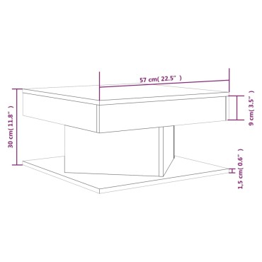 vidaXL Τραπεζάκι Σαλονιού Καπνιστή Δρυς 57x57x30cm Επεξεργασμένο Ξύλο 1 τεμ.