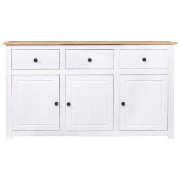 vidaXL Μπουφές Λευκός 135x40x80cm από Ξύλο Πεύκου Σειρά Panama 1 τεμ.