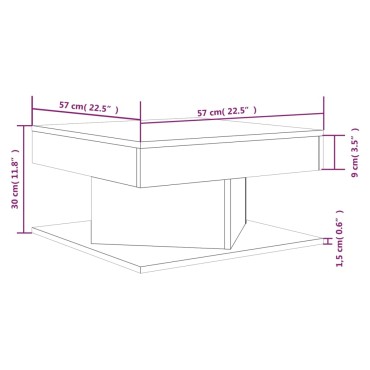vidaXL Τραπεζάκι Σαλονιού Καφέ Δρυς 57x57x30cm Επεξεργασμένο Ξύλο 1 τεμ.