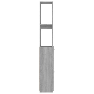 vidaXL Ντουλάπι Μπάνιου Γκρι Sonoma 25x26,5x170cm Επεξεργασμένο Ξύλο