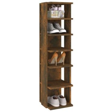 vidaXL Παπουτσοθήκη Καπνιστή Δρυς 27,5x27x102cm Επεξεργασμένο Ξύλο