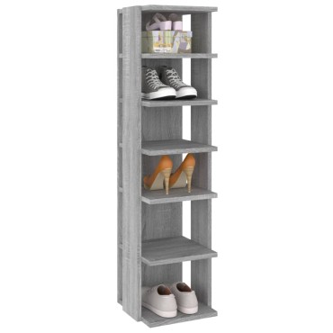 vidaXL Παπουτσοθήκες 2 τεμ. Γκρι Sonoma 27,5x27x102cm Επεξ. Ξύλο