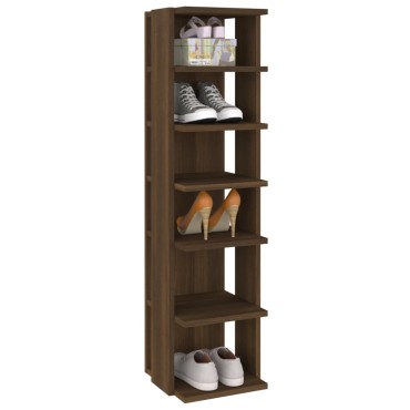 vidaXL Παπουτσοθήκες 2 τεμ. Καφέ Δρυς 27,5x27x102cm Επεξ. Ξύλο