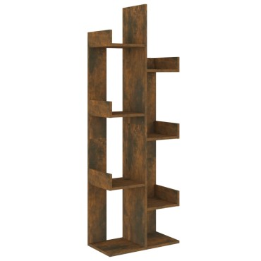 vidaXL Βιβλιοθήκη Καπνιστή Δρυς 48x25,5x140cm από Επεξεργασμένο Ξύλο 1 τεμ.