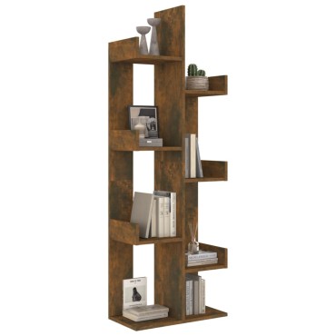 vidaXL Βιβλιοθήκη Καπνιστή Δρυς 48x25,5x140cm από Επεξεργασμένο Ξύλο 1 τεμ.
