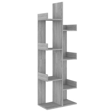 vidaXL Βιβλιοθήκη Γκρι Sonoma 48x25,5x140cm από Επεξεργασμένο Ξύλο 1 τεμ.