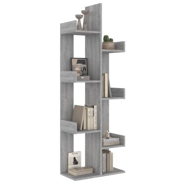 vidaXL Βιβλιοθήκη Γκρι Sonoma 48x25,5x140cm από Επεξεργασμένο Ξύλο 1 τεμ.