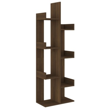 vidaXL Βιβλιοθήκη Καφέ Δρυς 48x25,5x140cm από Επεξεργασμένο Ξύλο 1 τεμ.