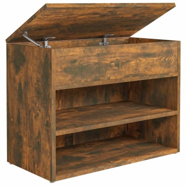 vidaXL Παπουτσοθήκη Καπνιστή Δρυς 60x30x45cm από Επεξεργασμένο Ξύλο