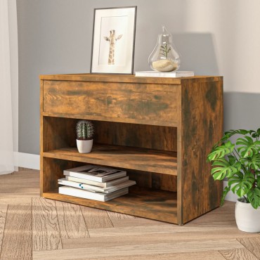 vidaXL Παπουτσοθήκη Καπνιστή Δρυς 60x30x45cm από Επεξεργασμένο Ξύλο