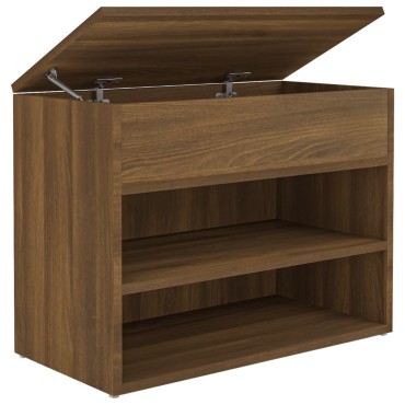 vidaXL Παπουτσοθήκη Καφέ Δρυς 60x30x45cm από Επεξεργασμένο Ξύλο
