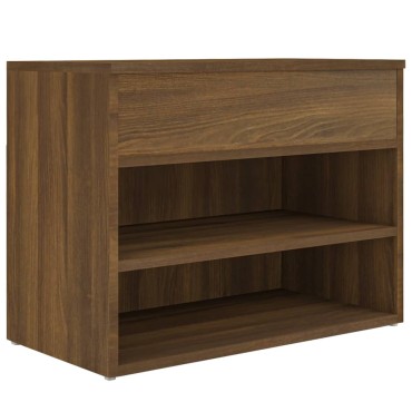 vidaXL Παπουτσοθήκη Καφέ Δρυς 60x30x45cm από Επεξεργασμένο Ξύλο