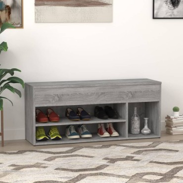 vidaXL Παπουτσοθήκη Γκρι Sonoma 105x30x45cm από Επεξεργασμένο Ξύλο