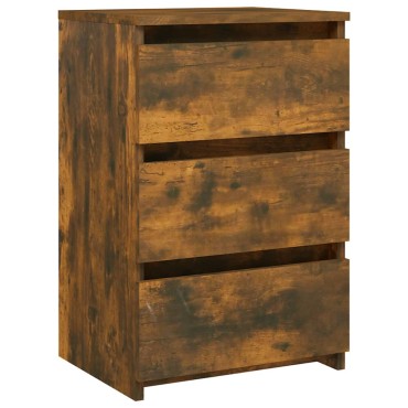 vidaXL Κομοδίνα 2 τεμ. Καπνιστή Δρυς 40x35x62,5cm Επεξεργασμένο Ξύλο