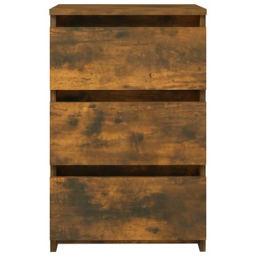 vidaXL Κομοδίνα 2 τεμ. Καπνιστή Δρυς 40x35x62,5cm Επεξεργασμένο Ξύλο