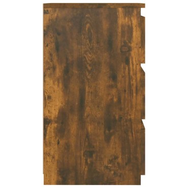 vidaXL Κομοδίνα 2 τεμ. Καπνιστή Δρυς 40x35x62,5cm Επεξεργασμένο Ξύλο