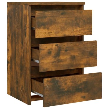 vidaXL Κομοδίνα 2 τεμ. Καπνιστή Δρυς 40x35x62,5cm Επεξεργασμένο Ξύλο