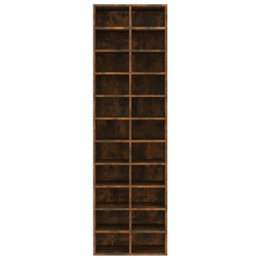 vidaXL Παπουτσοθήκη Καπνιστή Δρυς 54x34x183cm από Επεξεργασμένο Ξύλο