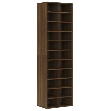 vidaXL Παπουτσοθήκη Καφέ Δρυς 54x34x183cm από Επεξεργασμένο Ξύλο