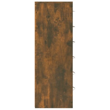 vidaXL Ντουλάπι με 6 Συρτάρια Καπνιστή Δρυς 50x34x96cm Επεξεργ. Ξύλο 1 τεμ.