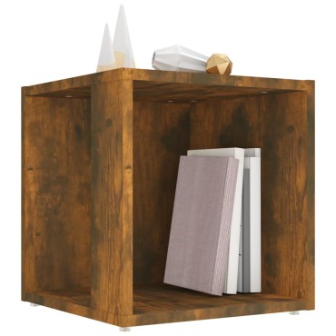 vidaXL Τραπέζι Βοηθητικό Καπνιστή Δρυς 33x33x34,5cm Επεξεργ. Ξύλο
