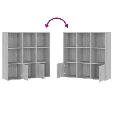 vidaXL Βιβλιοθήκη Γκρι Sonoma 98x30x98cm 1 τεμ.