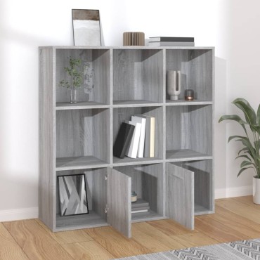 vidaXL Βιβλιοθήκη Γκρι Sonoma 98x30x98cm 1 τεμ.