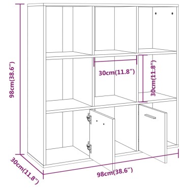 vidaXL Βιβλιοθήκη Καφέ Δρυς 98x30x98cm 1 τεμ.