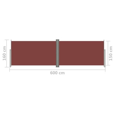 vidaXL Σκίαστρο Πλαϊνό Πτυσσόμενο Καφέ 160 x 600 εκ.