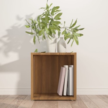 vidaXL Τραπέζι Βοηθητικό Καφέ Δρυς 33x33x34,5cm Επεξεργασμένο Ξύλο