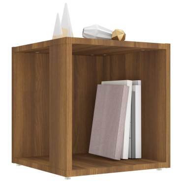 vidaXL Τραπέζι Βοηθητικό Καφέ Δρυς 33x33x34,5cm Επεξεργασμένο Ξύλο