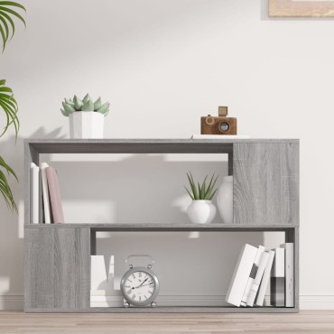 vidaXL Βιβλιοθήκη Γκρι Sonoma 100x24x63cm από Επεξεργασμένο Ξύλο 1 τεμ.