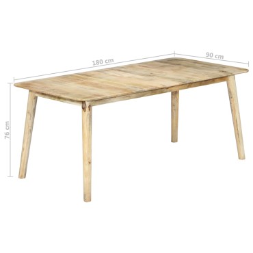 vidaXL Τραπεζαρία 180x90x76cm από Μασίφ Ξύλο Μάνγκο 1 τεμ.