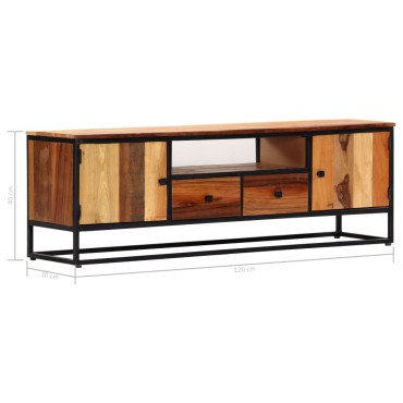 vidaXL Έπιπλο Τηλεόρασης 120x30x40cm Μασίφ Ανακυκλωμένο Ξύλο + Ατσάλι