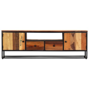 vidaXL Έπιπλο Τηλεόρασης 120x30x40cm Μασίφ Ανακυκλωμένο Ξύλο + Ατσάλι