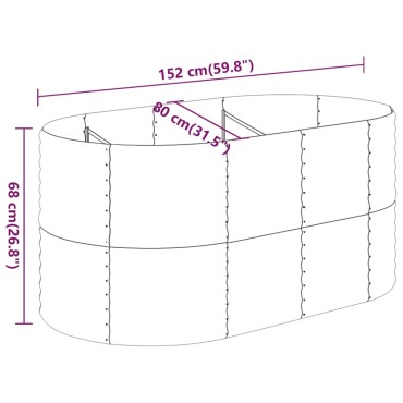 vidaXL Ζαρντινιέρα Ασημί 152x80x68 εκ. Ατσάλι με Ηλεκτρ. Βαφή Πούδρας