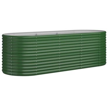 vidaXL Ζαρντινιέρα Πράσινη 224x80x68 εκ Ατσάλι με Ηλεκτρ. Βαφή Πούδρας