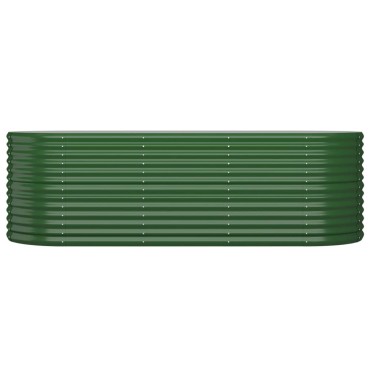 vidaXL Ζαρντινιέρα Πράσινη 224x80x68 εκ Ατσάλι με Ηλεκτρ. Βαφή Πούδρας