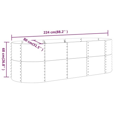 vidaXL Ζαρντινιέρα Πράσινη 224x80x68 εκ Ατσάλι με Ηλεκτρ. Βαφή Πούδρας