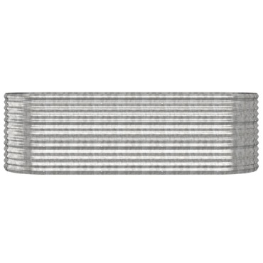 vidaXL Ζαρντινιέρα Ασημί 224x80x68 εκ. Ατσάλι με Ηλεκτρ. Βαφή Πούδρας