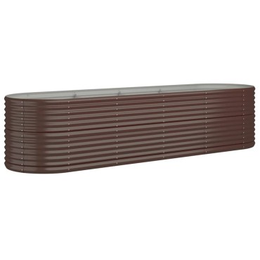 vidaXL Ζαρντινιέρα Καφέ 296x80x68 εκ. Ατσάλι με Ηλεκτρ. Βαφή Πούδρας
