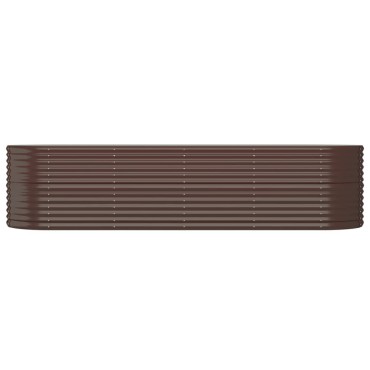 vidaXL Ζαρντινιέρα Καφέ 296x80x68 εκ. Ατσάλι με Ηλεκτρ. Βαφή Πούδρας