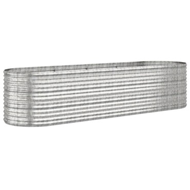 vidaXL Ζαρντινιέρα Ασημί 296x80x68 εκ. Ατσάλι με Ηλεκτρ. Βαφή Πούδρας