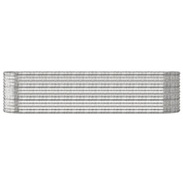vidaXL Ζαρντινιέρα Ασημί 296x80x68 εκ. Ατσάλι με Ηλεκτρ. Βαφή Πούδρας
